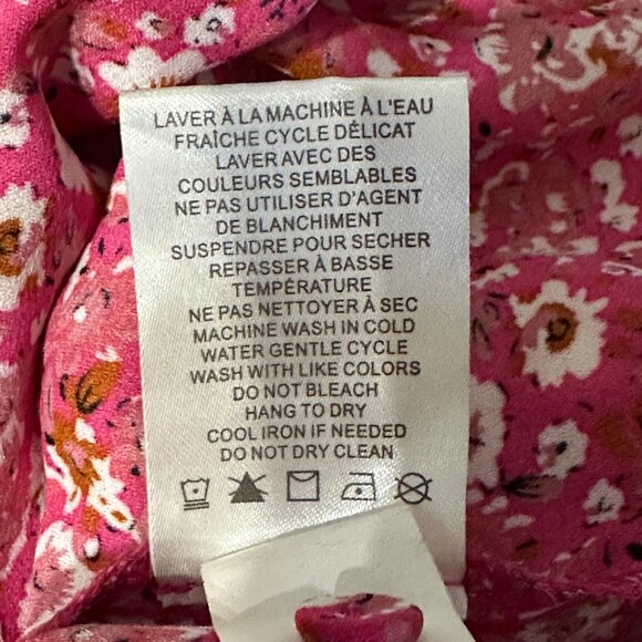 Cynthia Rowley size 1X pink ditsy floral print flutter cap sleeve top - Picture 7 of 8